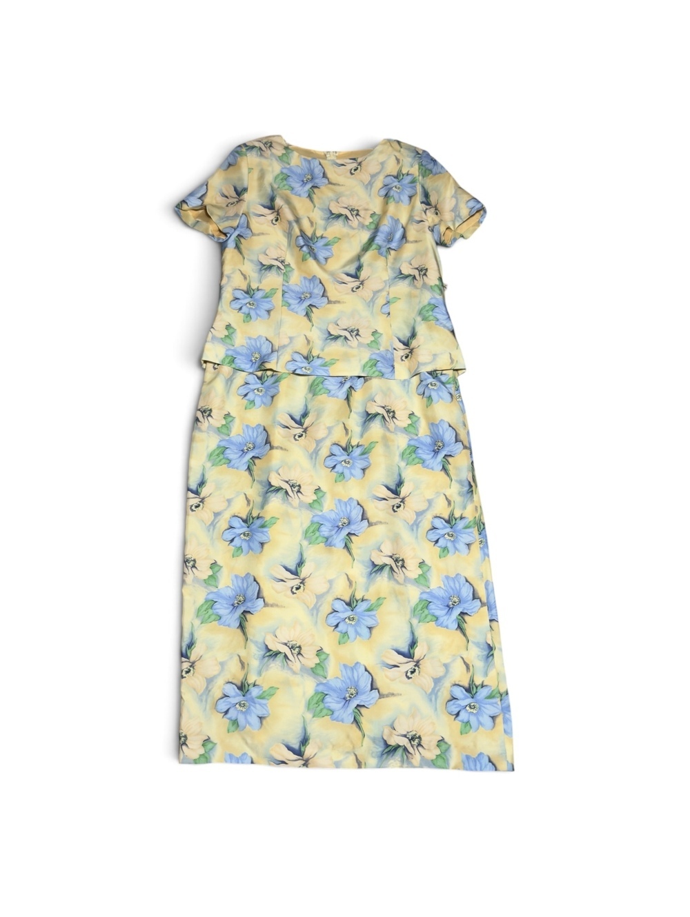 Vintage Mosaic Women's Floral Silk Dress Size 14P